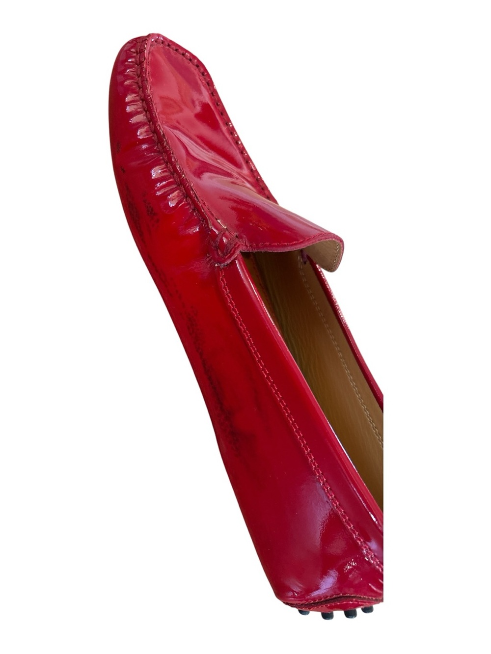 Tod's for Ferrari Gommino Red Patent Leather Driving Moccasins for Women - Picture 8 of 12